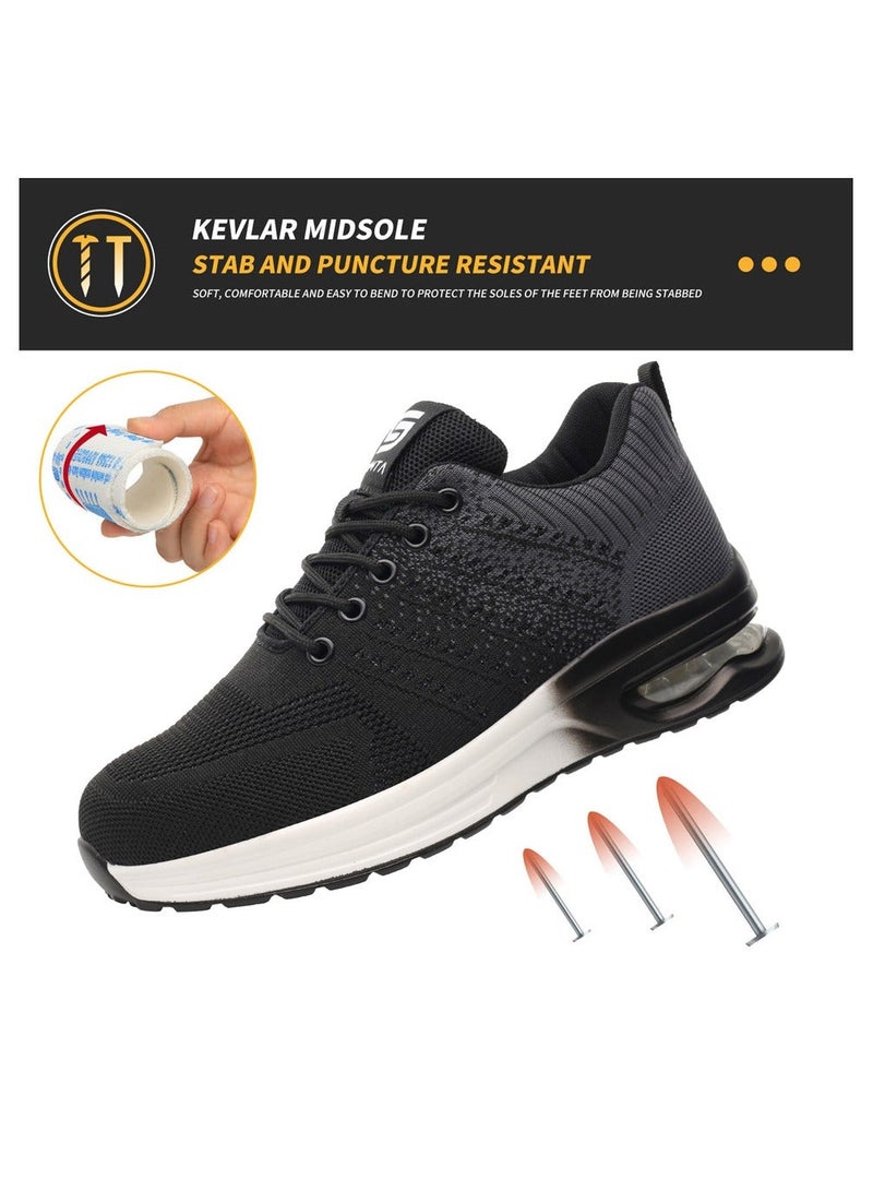 SLIMTA Men Women Safety Shoes Non-Slip Steel Toe Cap Trainers Mesh Breathable Lightweight Comfortable Puncture Proof Industrial Shoes - Image 4